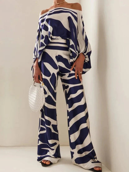 Sarah | Off-Shoulder Two-piece Set with Pattern